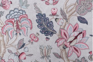 Kaufmann Talise Printed Cotton Drapery Fabric in Flax 