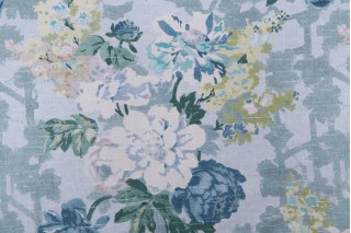 Kaufmann Shannan Printed Cotton Drapery Fabric in Spa 