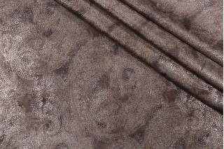Kaufmann Patrina Printed Chenille Upholstery Fabric in Bronze 
