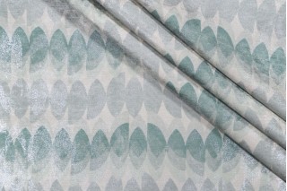 Kaufmann Calais Printed Chenille Upholstery Fabric in Seaglass 