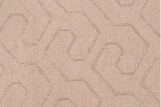 Kaufmann On The Bias Embroidered Drapery Fabric in Sandstone