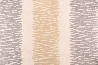 Kaufmann Pal PK Ambient Str Printed Velvet Decorator Fabric in Gold Dust/ Ivory