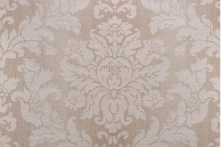 Tesauro Damask Decorator Fabric in Flax
