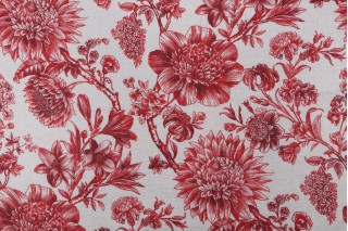Mill Creek Laurel Oak-Hathor Printed Drapery Fabric in Rouge 