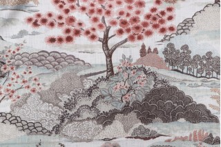 Mill Creek Yuhua-Marvy Printed Cotton Drapery Fabric in Rosemist 