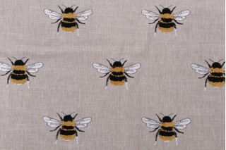 TFA Busybee Embroidered Drapery Fabric in Linen 