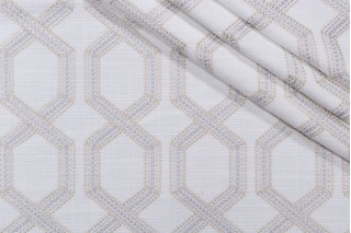 Mill Creek Espalier Embroidered Drapery Fabric in Natural 