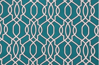 Bryant Kingswan Lattice Printed Polyester Outdoor Fabric in Teal