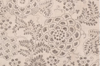 PK Lifestyles Katazome Garden Printed Linen Blend Drapery Fabric in Cinder