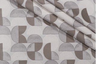 PK Lifestyles Sector Embroidered Drapery Fabric in Shale