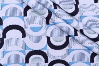 PK Lifestyles Half Moon Embroidered Drapery Fabric in Luna