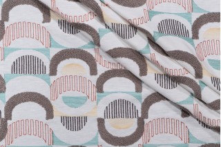 PK Lifestyles Half Moon Embroidered Drapery Fabric in Mosaic