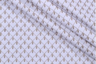 PK Lifestyles Picot Embroidered Drapery Fabric in Linen