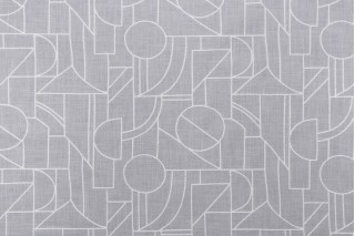 PK Lifestyles Building Blocks Embroidered Drapery Fabric in Smoke