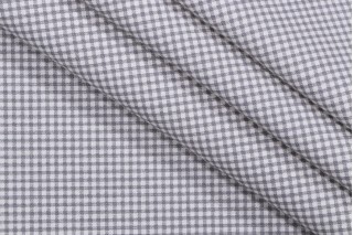 Magnolia Home Madrid Check Printed Cotton Drapery Fabric in Slate 