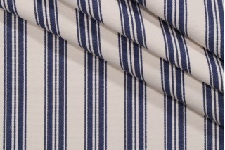 Davenport Stripe Woven Outdoor Fabric in Marine