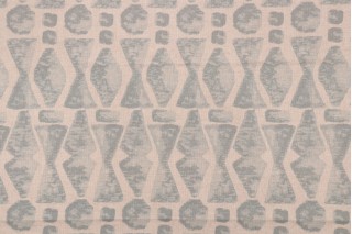 Lacefield Juju- Danish Linen Printed Cotton Blend Drapery Fabric in Swedish Blue