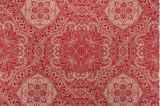HGTV Home Well Adorned Printed Cotton Drapery Fabric in Sunset 
