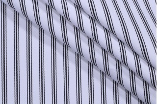 Sample of Terrasol - Folly Ticking Woven Solution Dyed Acrylic Outdoor Fabric in Midnight 