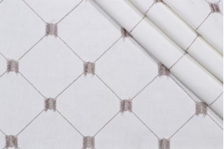 Robert Allen Embroidered Drapery Fabric in Flint