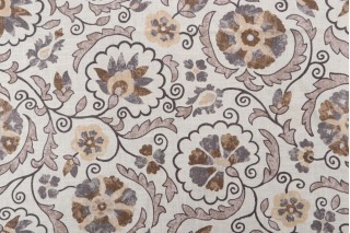 Jaclyn Smith Home JSP078 Printed Linen Blend Drapery Fabric in Gray for Trend 