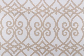 Jaclyn Smith Home Gatework Rot Printed Cotton Drapery Fabric in Cashew for Trend 