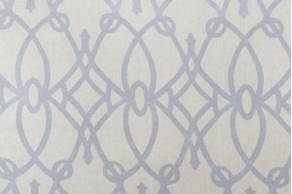 Braemore Fioretto Printed Linen Drapery Fabric in Haze