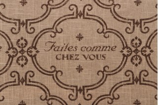 Jacklyn Smith Home Script Printed Linen Blend Drapery Fabric in Cocoa for Trend