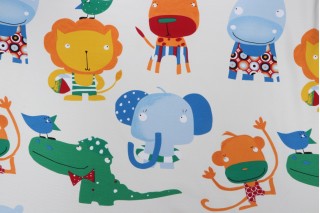 Big Top/Safari Printed Polyester Drapery Fabric in Multi