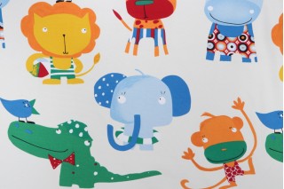 Big Top/Safari Printed Polyester Drapery Fabric in Multi
