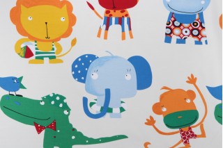 Big Top/Safari Printed Polyester Drapery Fabric in Multi