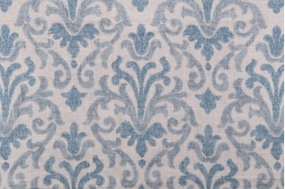 Jaclyn Smith JSP079 Printed Linen Blend Drapery Fabric in Spa for Trend