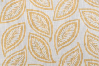 Kaufmann Leaf Forever Printed Cotton Drapery Fabric in Yolk