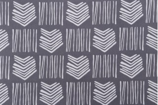 Belle Maison Printed Cotton Drapery Fabric in Grey
