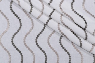 Sonny Embroidered Drapery Fabric in Carbon