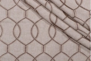 Hourglass Embroidered Decorator Fabric in Natural