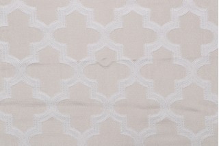 3/4 Yard Woven Sateen Jacquard Drapery fabric in Cream