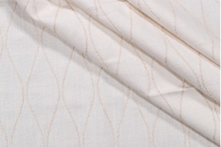 1 Yard Embroidered Drapery Fabric in Beige