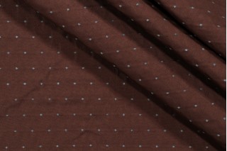 1 Yard A Pois Pickstitch Dotted Diamon Upholstery Fabric in Mocha/Blue