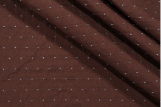 A Pois Pickstitch Dotted Diamon Upholstery Fabric in Mocha/Blue