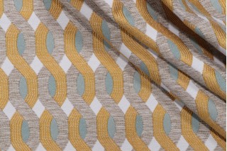 Links Woven Upholstery Fabric in Gold