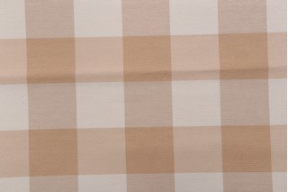 Innuendo Plaid Woven Upholstery Fabric in Cafe