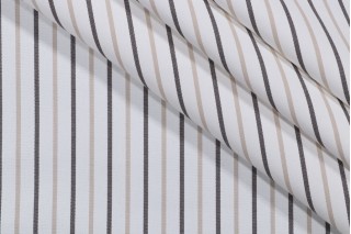 Richloom Woven Stripe Polyester Outdoor Fabric in Khaki/Black 