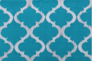 Richloom Ikat Medallion Printed Polyester Outdoor Fabric in Blue 