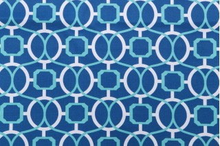 Bryant Helix Printed Poly Outdoor Fabric in Blue 