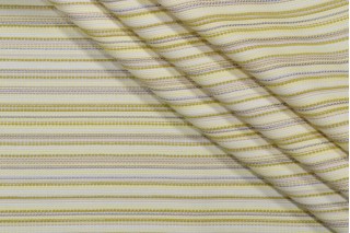Bella Dura Improv Stripe Woven Olefin Outdoor Fabric in Key Lime 