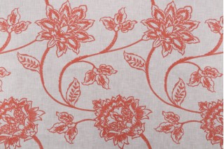 Valiant Emmerson Embroidered Polyester Cotton Drapery Fabric in Spice Beige 