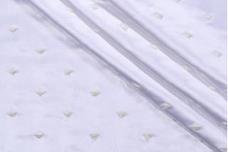 Valiant Summit Embroidered Polyester Sateen Drapery Fabric in Ivory (white) 