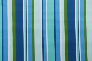 Piper Stripe Printed Poly Outdoor Fabric in Blue