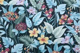 Richloom Carena Printed Polyester Outdoor Fabric in Teal 